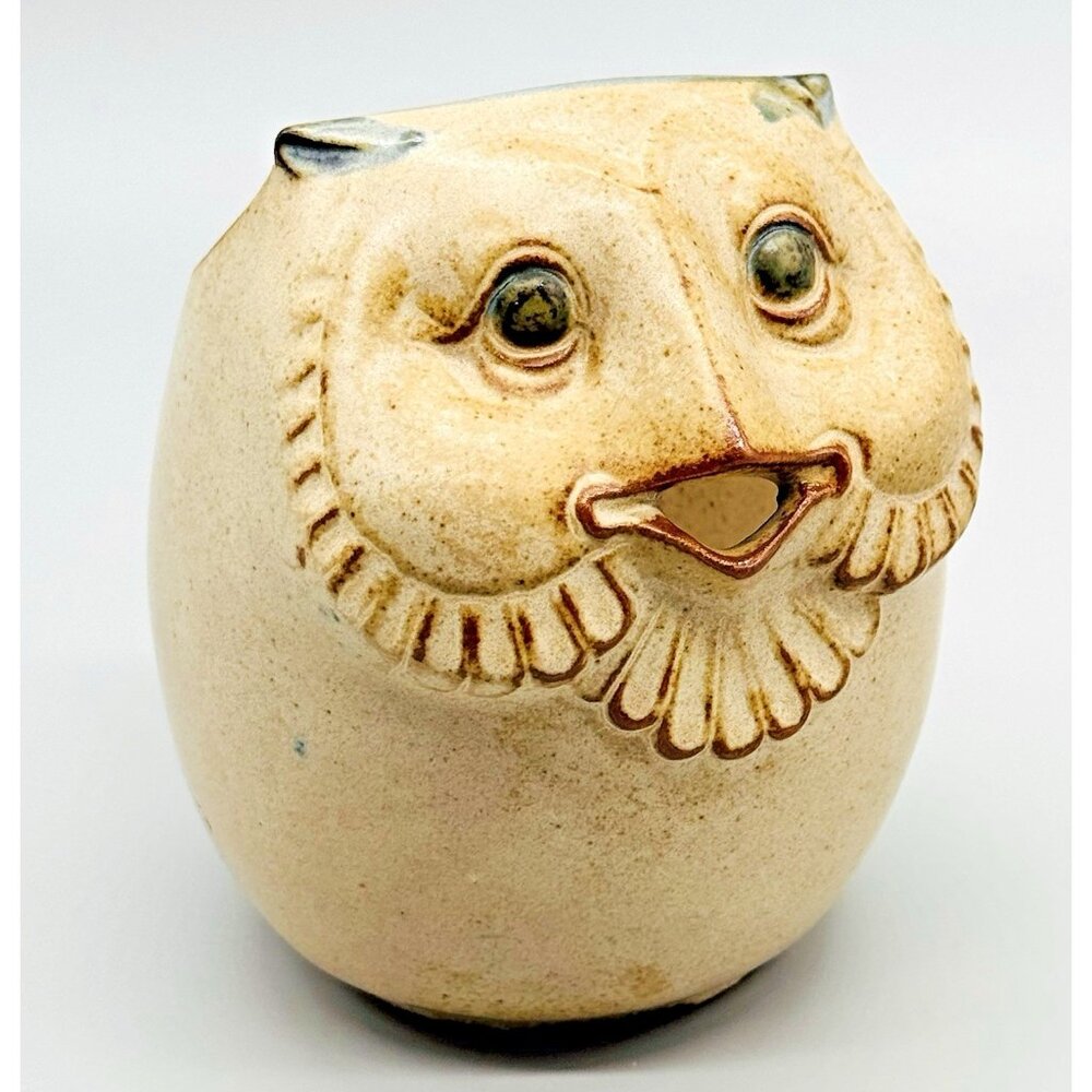 Japan Stoneware Owl Creamer Pitcher UCTCI 4.5 inch Stoneware Vintage 1960s